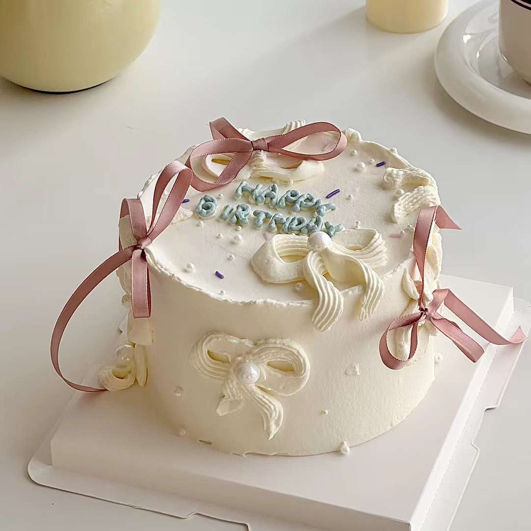 Pink Ribbon Abstract Cake