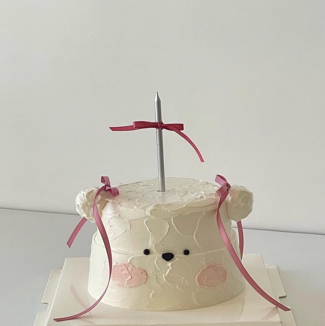 Puppy Bowtie Pink Cake