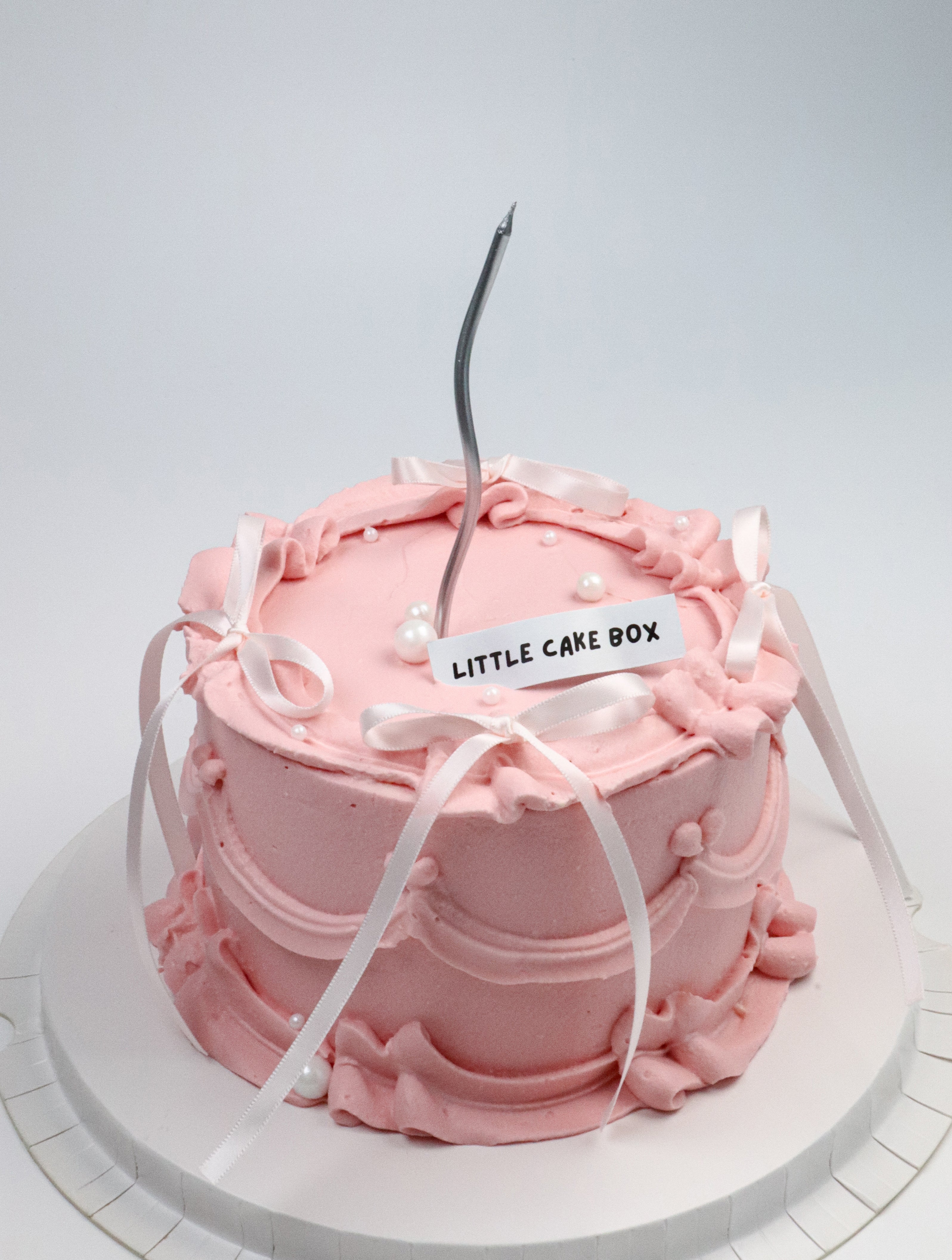 Pink on Pink Ballet Bow Vintage Ribbon Cake