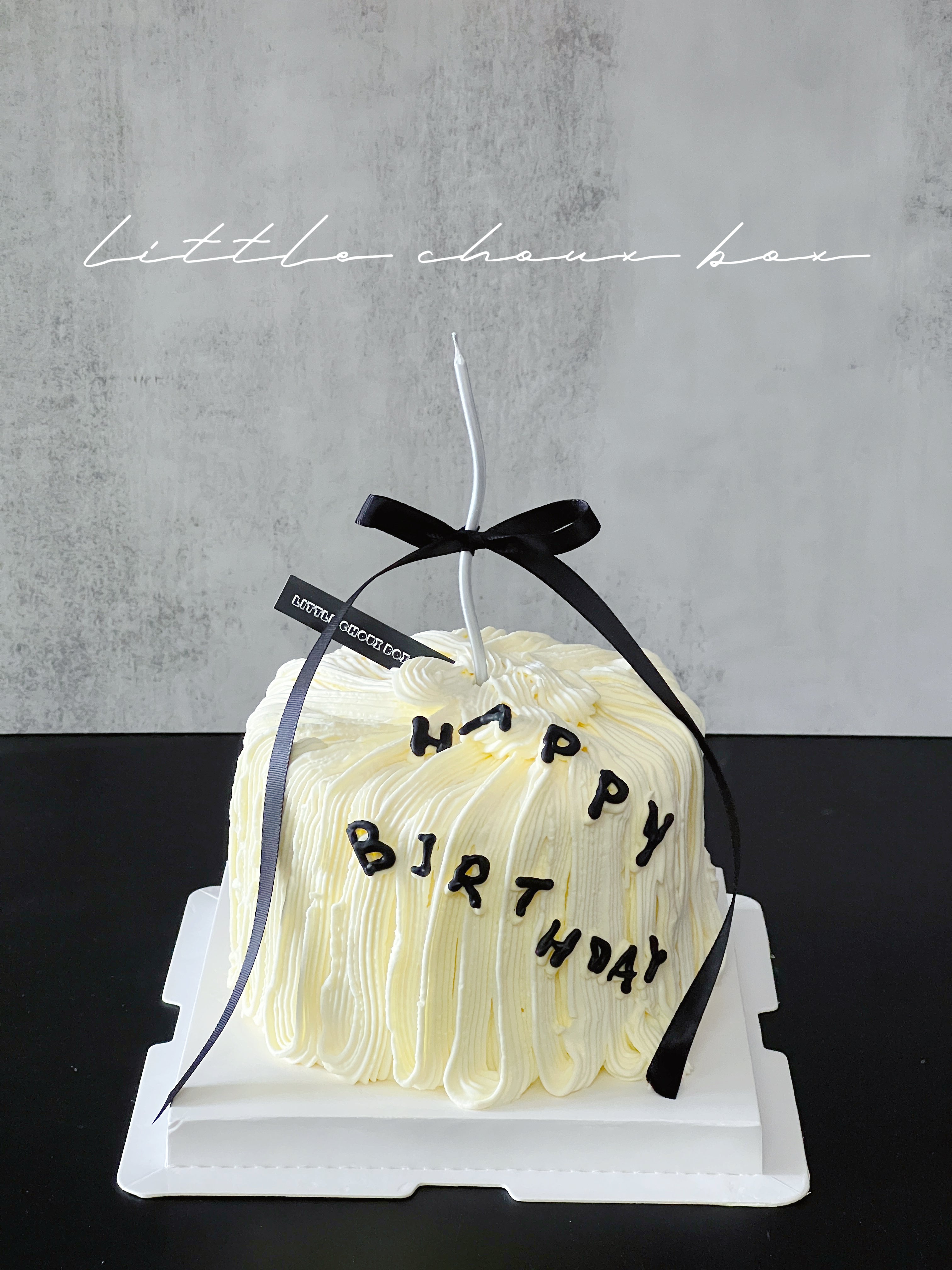 Black/White Ribbon Cake