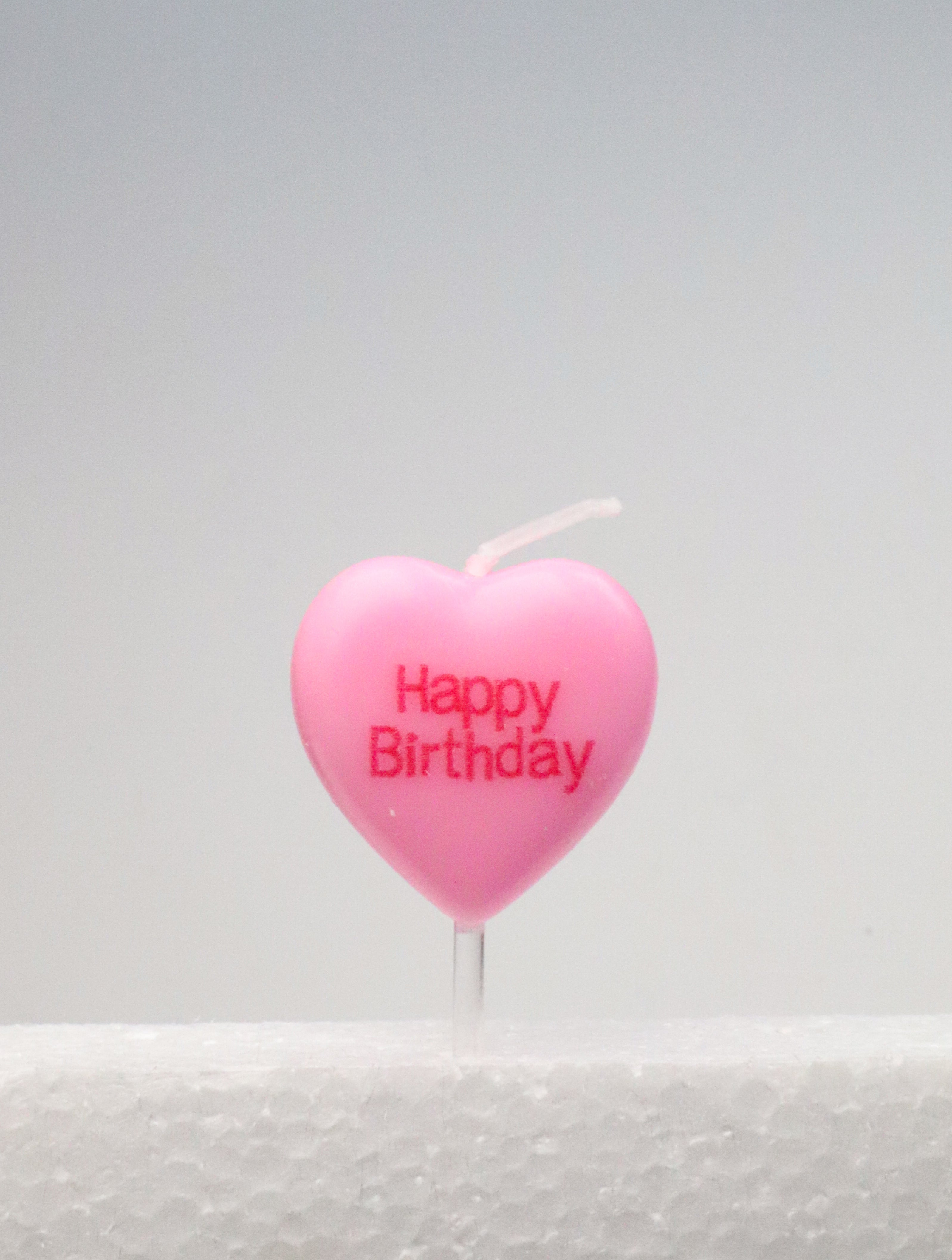Birthday Pink Heart Candle/ 1PC