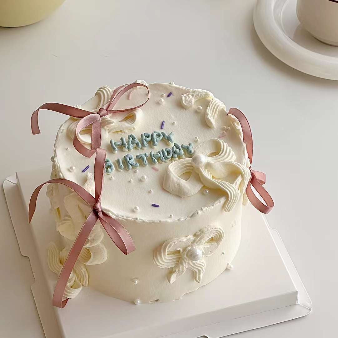 Pink Ribbon Abstract Cake
