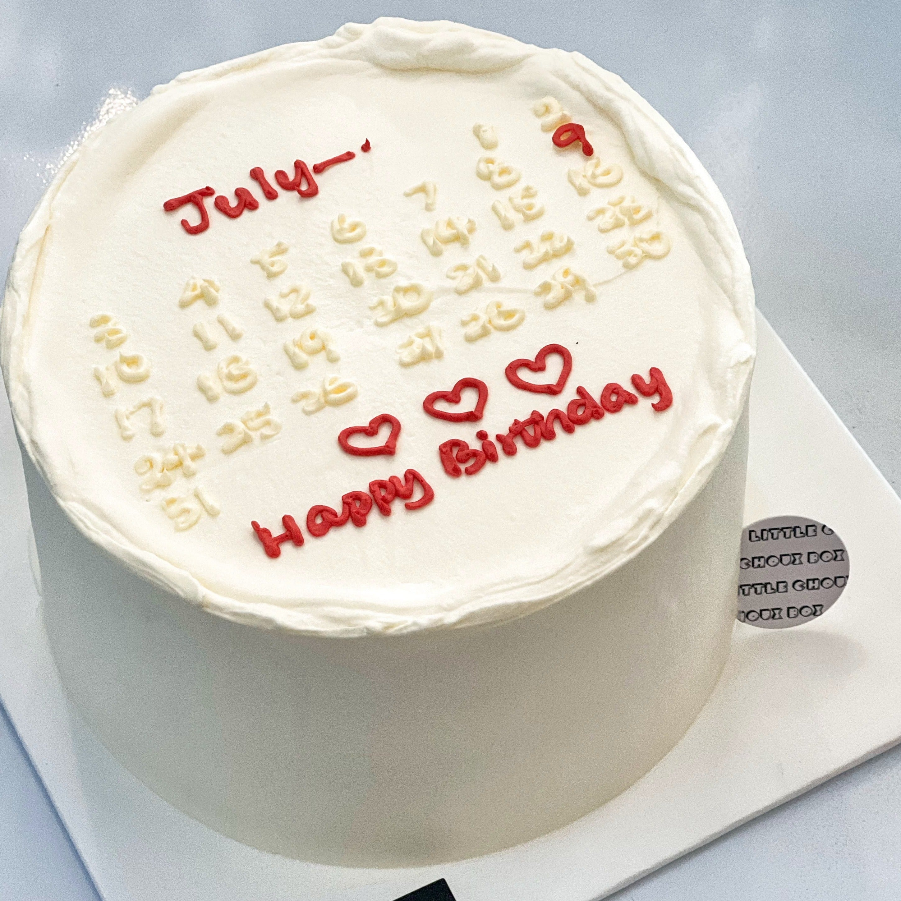 White Calendar Cake
