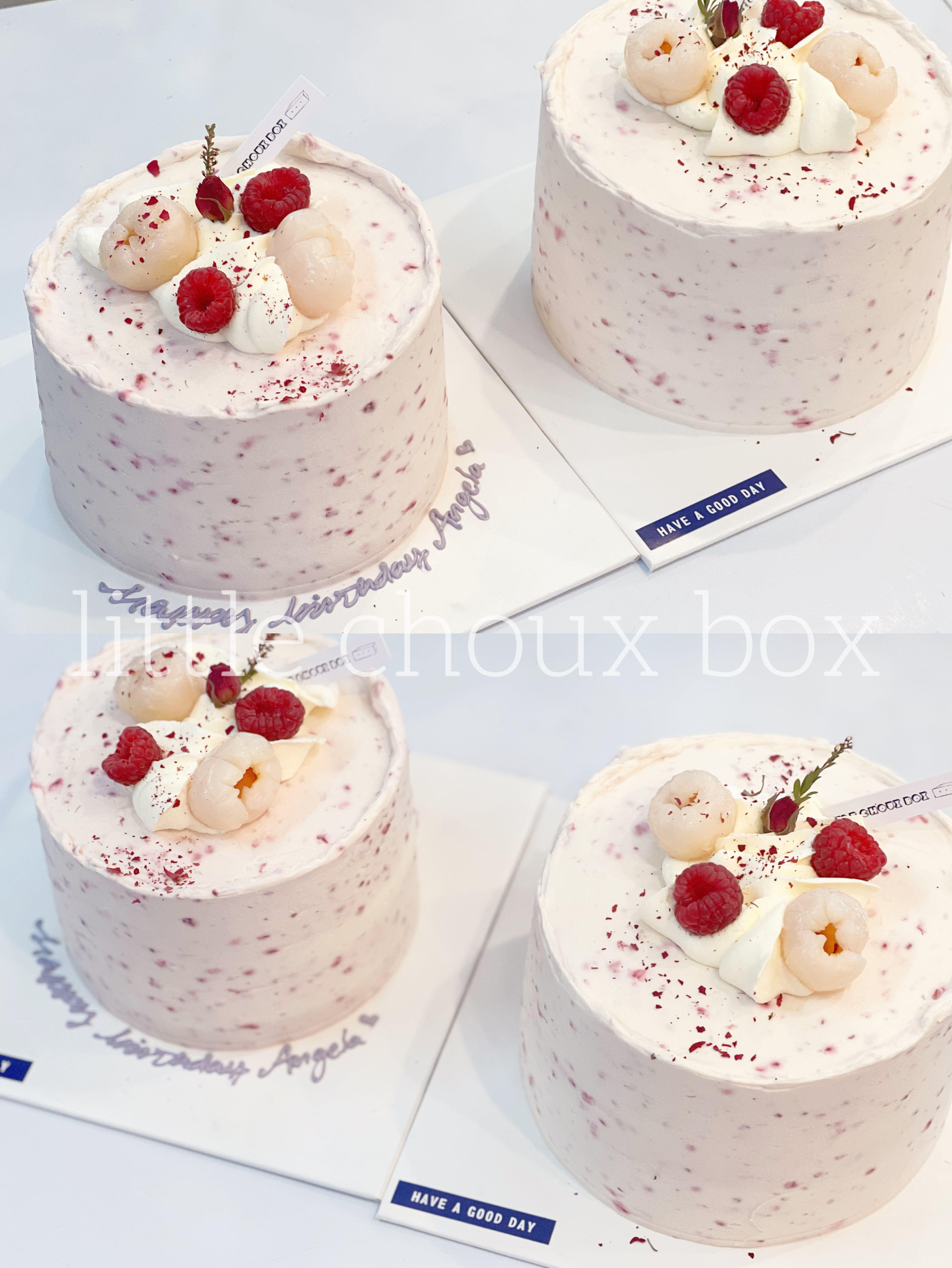 Raspberry Lychee Peach Cake